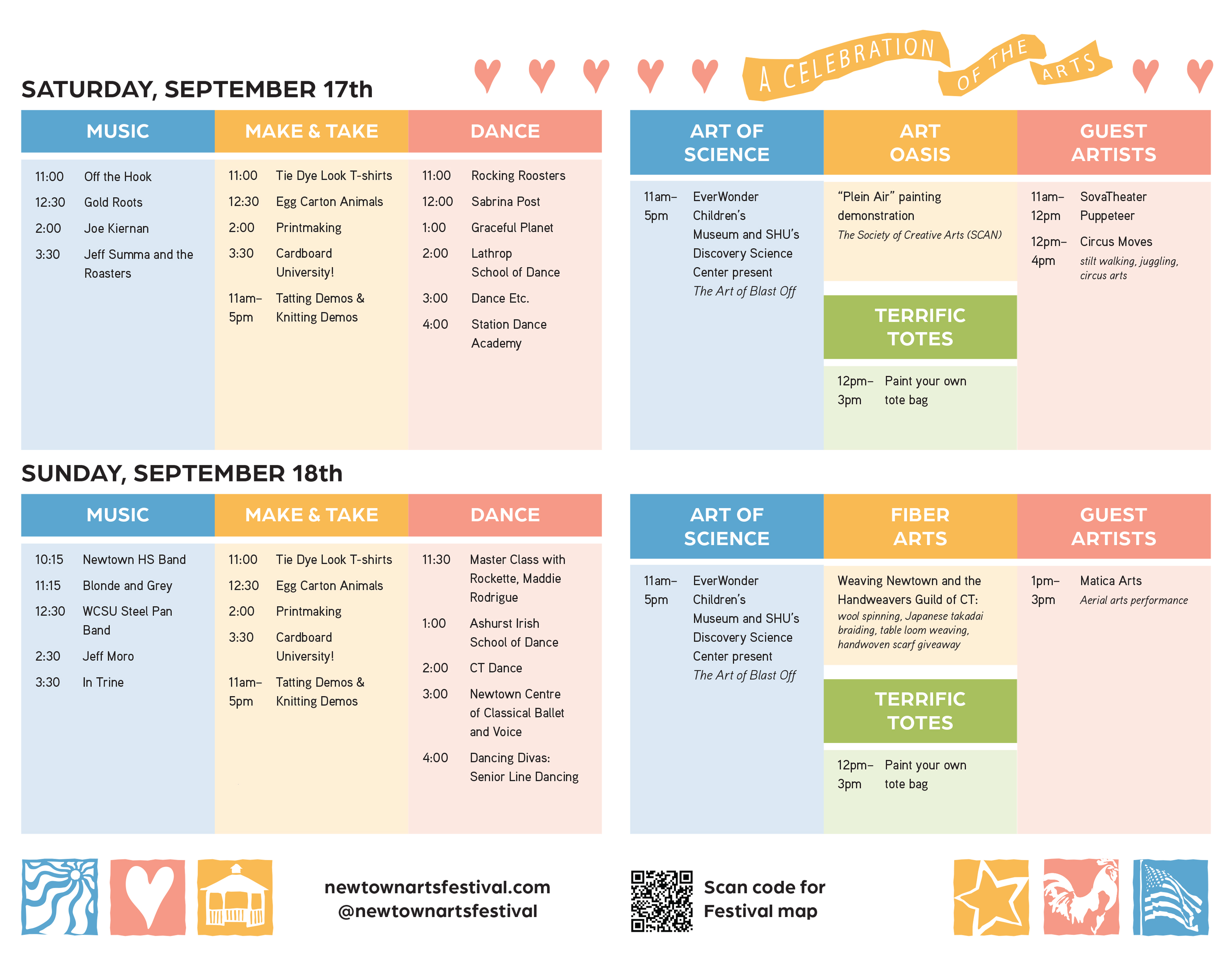 Activity Zone Schedule Newtown Arts Festival