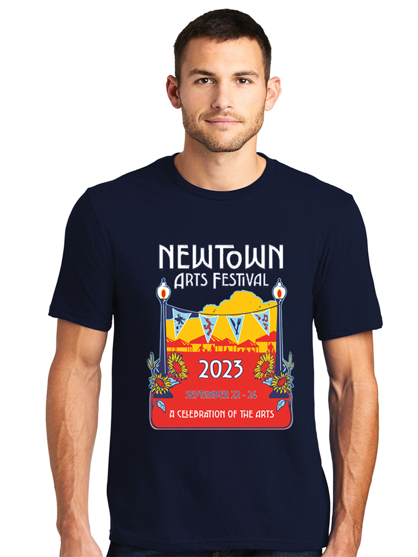 2023 Newtown Arts Festival signature art tshirt for men